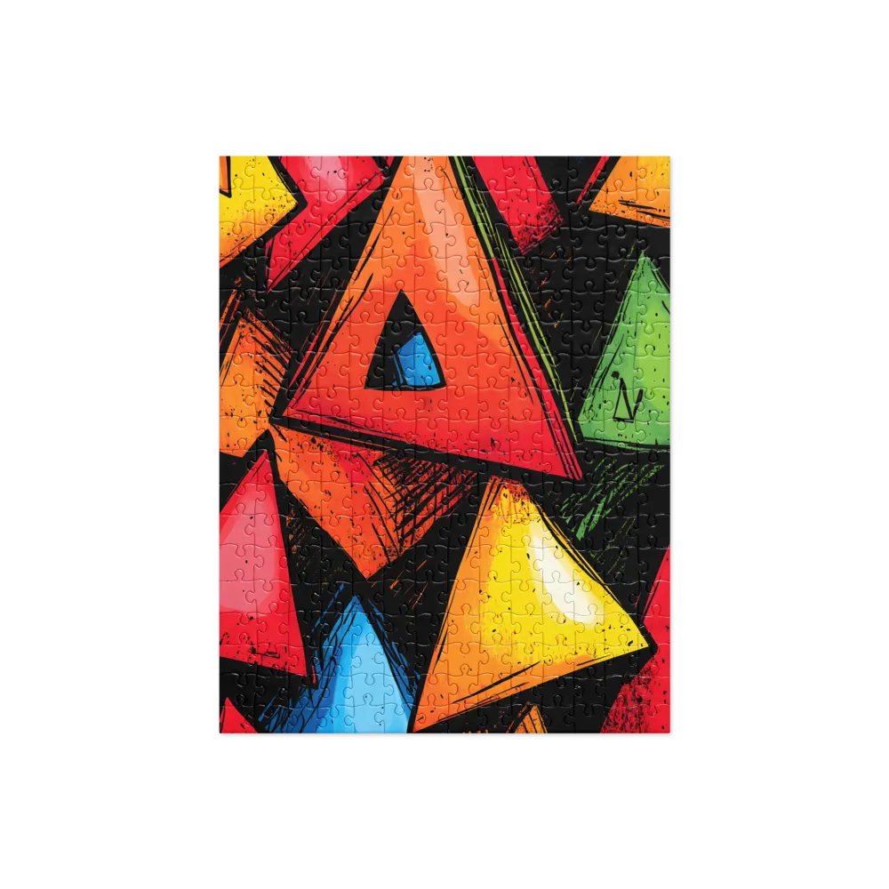 Vibrant Triangles in Abstract Harmony | Jigsaw Puzzle | 252 pieces