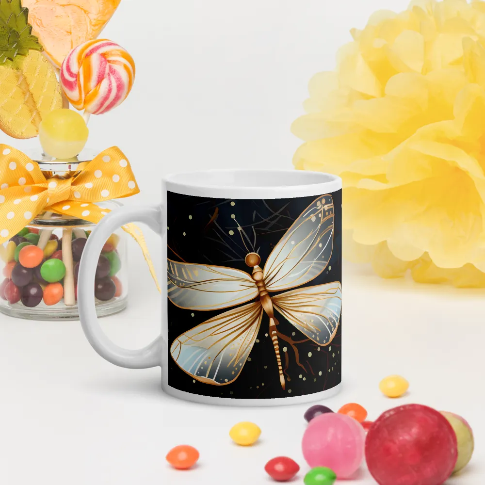 Ethereal Dance: Dragonflies in a Midnight Garden | Mugs | Multiple Sizes & Colors