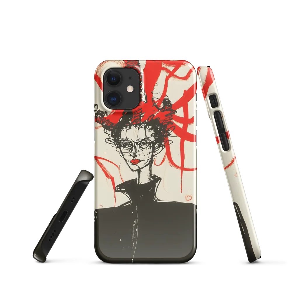 Dramatic Elegance in Red and Black | Phone Case |  12 Mini | Snap Case | Glossy