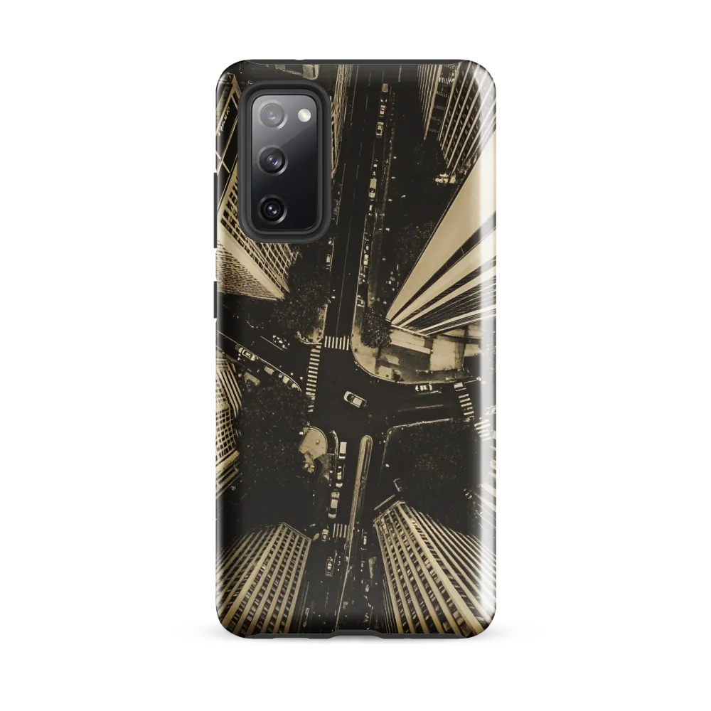 Urban Symphony: Aerial Perspective of City Life | Phone Case |  S20 FE | Tough Case | Glossy