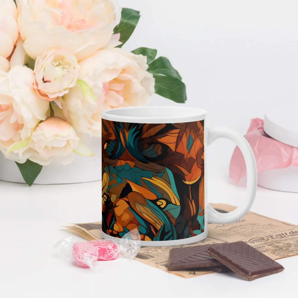 Fierce Royalty: A Geometric Exploration of Lions | Mugs | Multiple Sizes & Colors