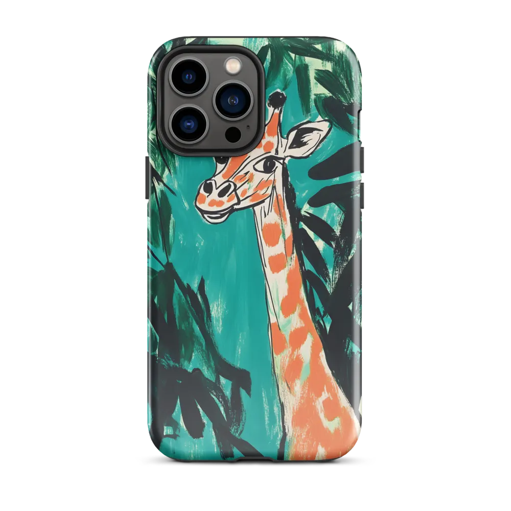 Curious Giraffe in Lush Greenery | Phone Case |  13 Pro Max | Tough Case | Glossy