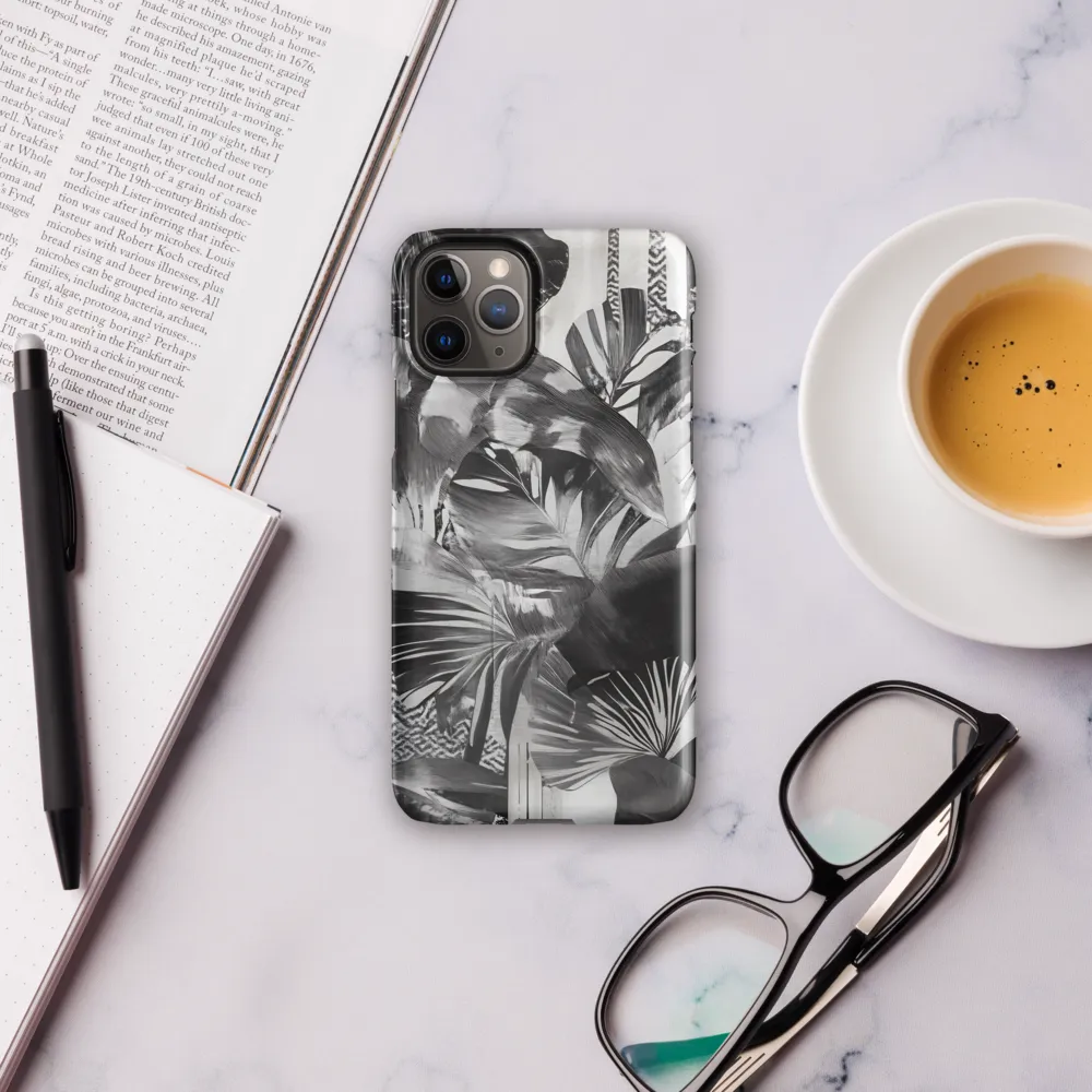 Monochrome Serenity in Tropical Foliage | Phone Case |  11 Pro | Snap Case | Glossy
