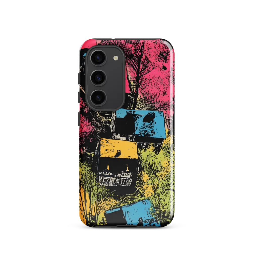 Whimsical Rooftops: A Colorful Landscape | Phone Case |  S23 | Tough Case | Glossy