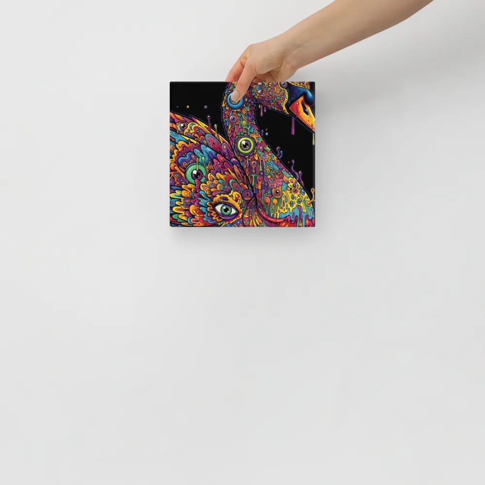 Psychedelic Swan 
 Canvas | 8″x 8″
