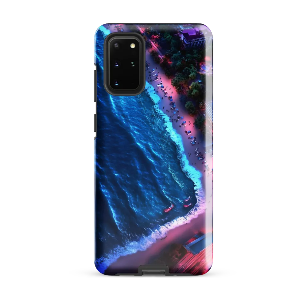 Twilight Reflections: A Serene Beach Aerial | Phone Case |  S20 Plus | Tough Case | Glossy