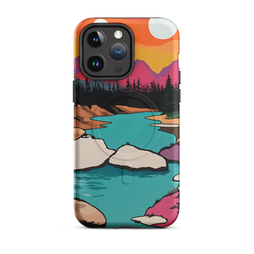 Dual Suns Over Serene Waters | Phone Case |  14 Pro Max | MagSafe® Tough Case | Matte