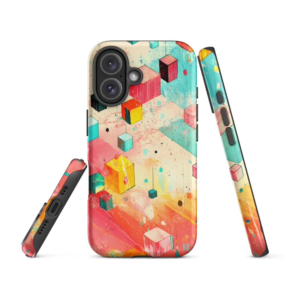 Suspended Cubes in Colorful Abstraction | Phone Case |  16 | Tough Case | Matte