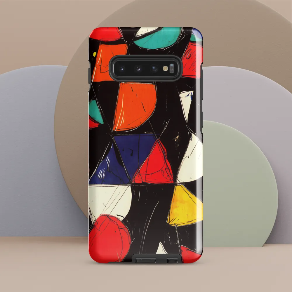 Vibrant Geometric Symphony | Phone Case |  S10 Plus | Tough Case | Glossy