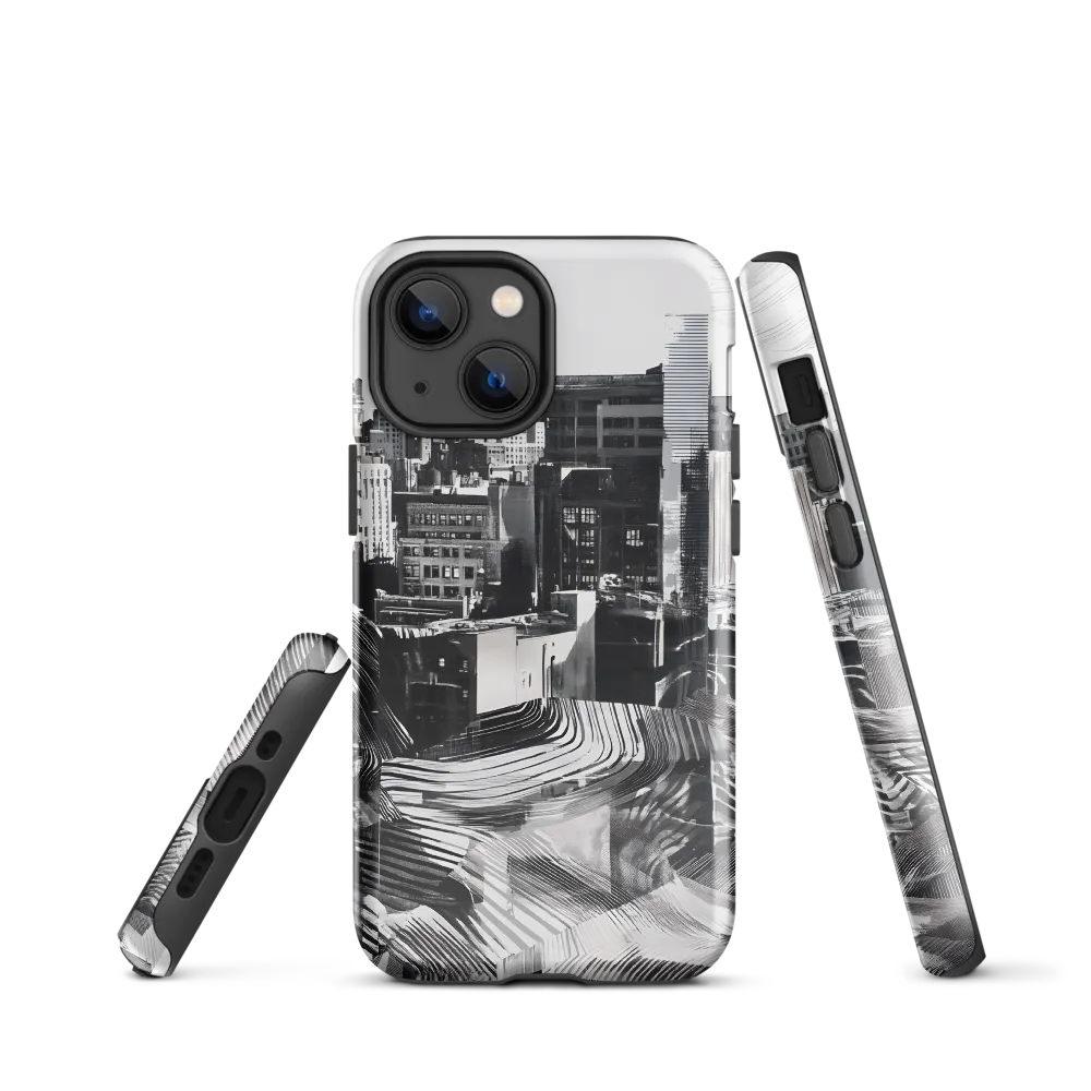 Urban Rhythm in Black and White | Phone Case |  13 mini | Tough Case | Glossy