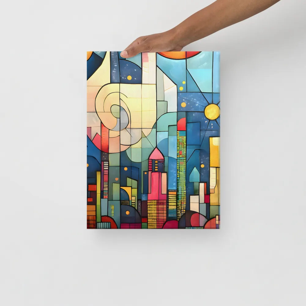 Geometric Harmony: A Vibrant Cityscape