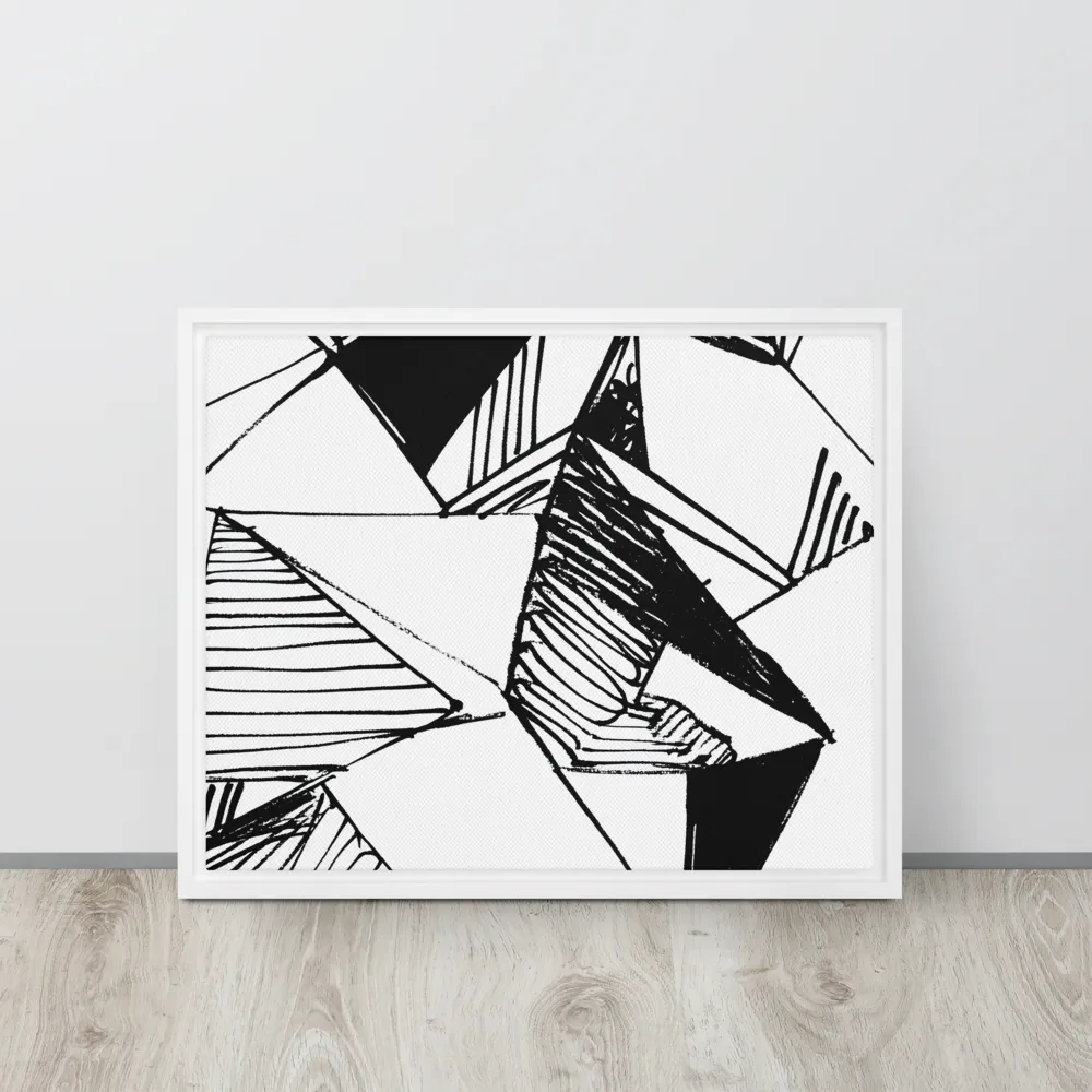 Dynamic Geometry in Ink | Canvas with White Frame | 16″×20″