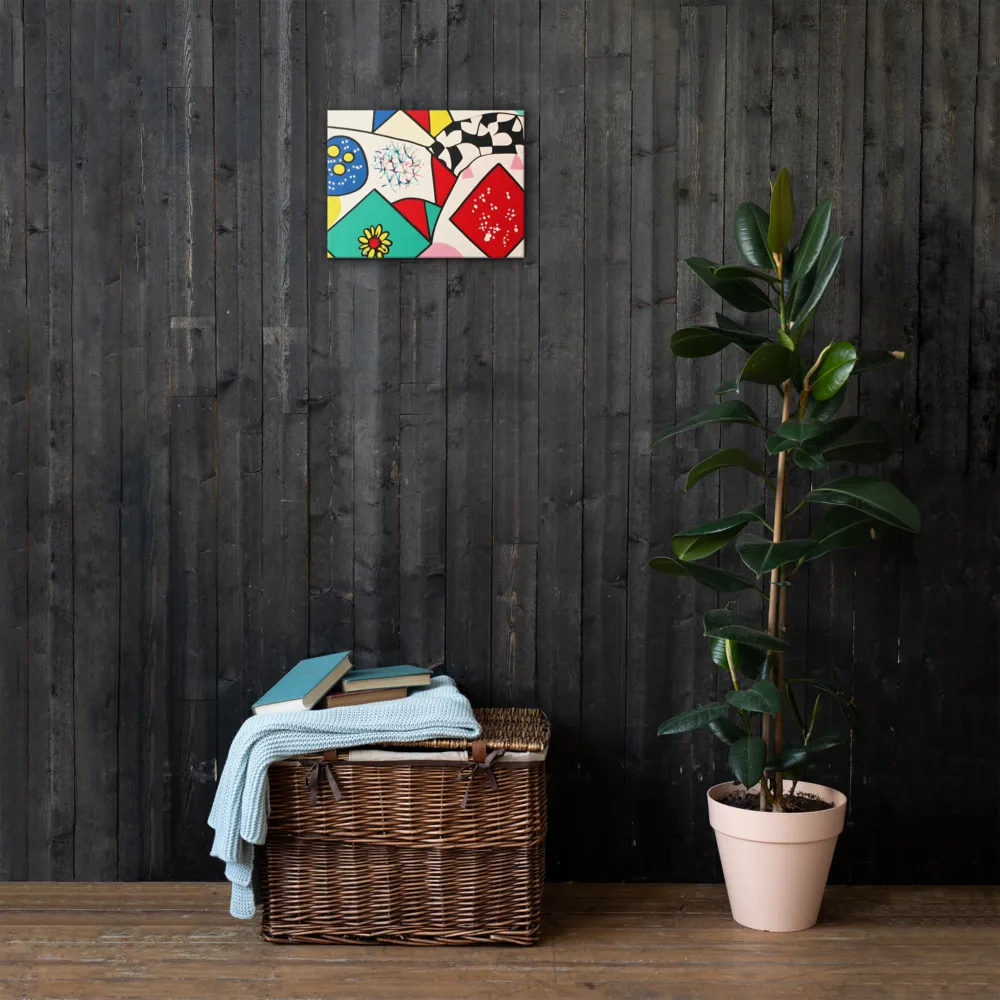 Joyful Geometry: A Playful Dance of Shapes and Colors | Thin Canvas | 12″×16″