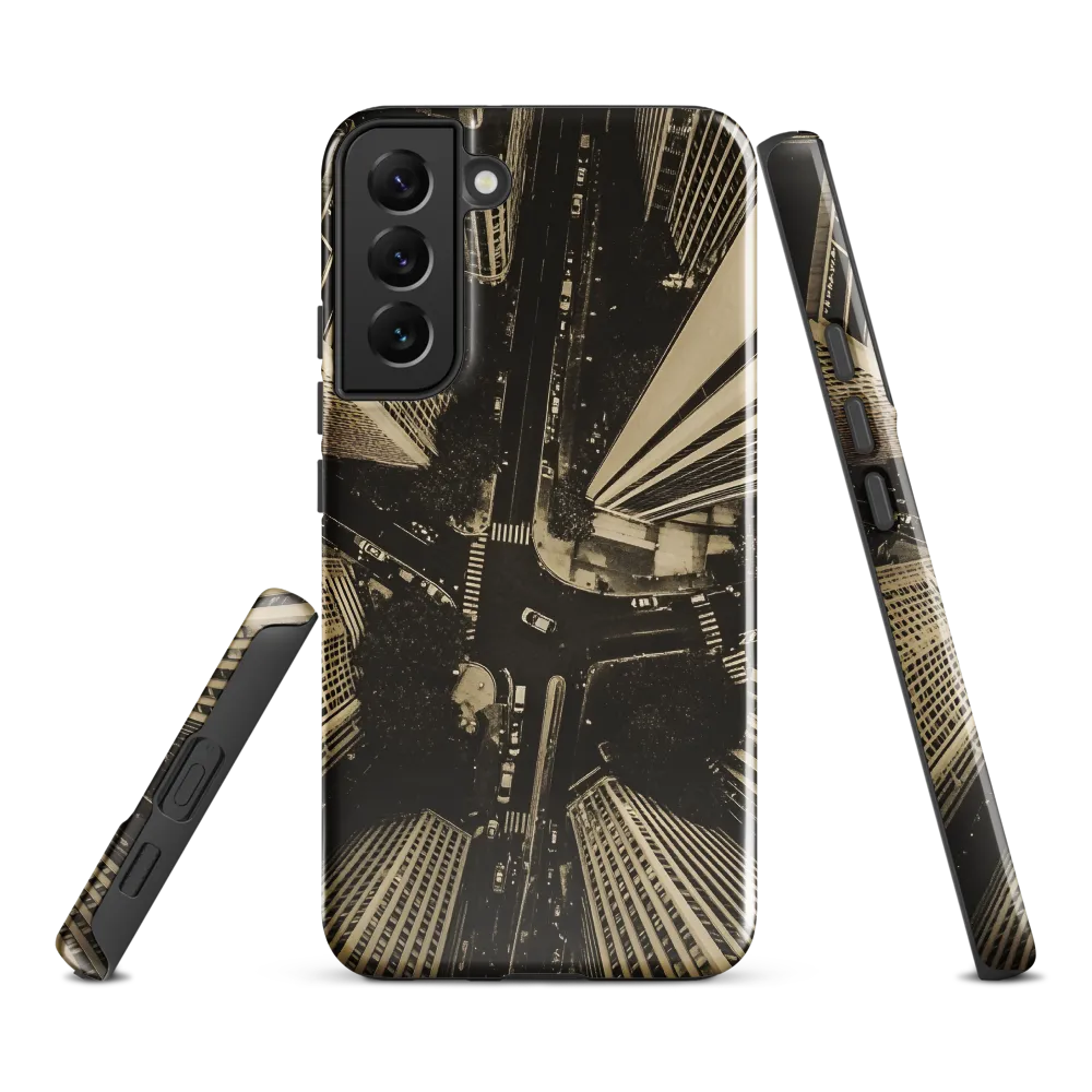 Urban Symphony: Aerial Perspective of City Life | Phone Case |  S22 Plus | Tough Case | Glossy