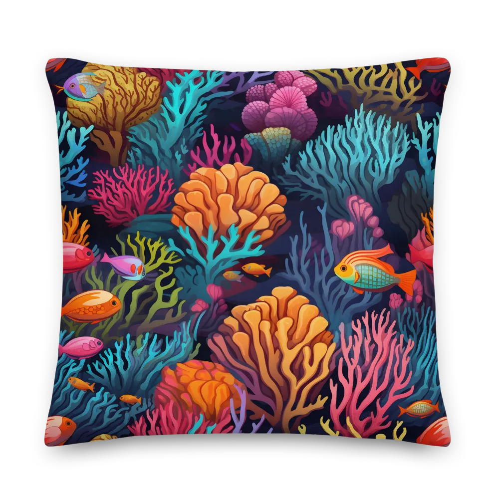 Underwater Harmony: A Coral Reef Wonderland | Pillow & Pillow Case | Multiple Sizes