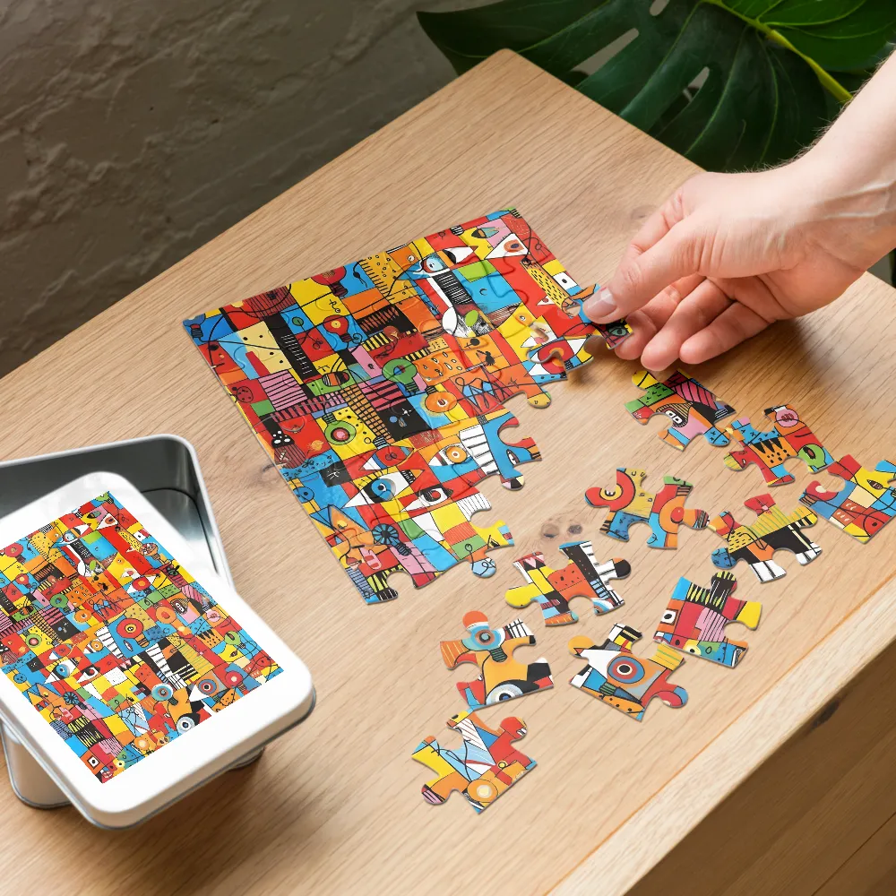 Electric Mosaic 
 Jigsaw Puzzle in Tin Box
