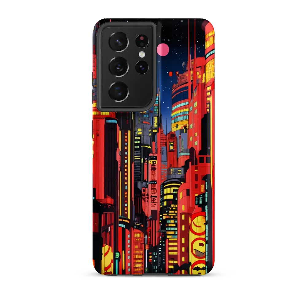 Neon Dreams: A Cyberpunk Cityscape | Phone Case |  S21 Ultra | Tough Case | Matte