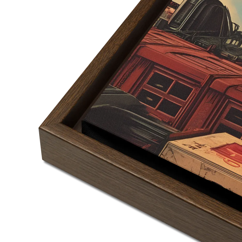 A Glimpse of Tomorrow: Urban Ambition | Canvas with Brown Frame | 18″×24″