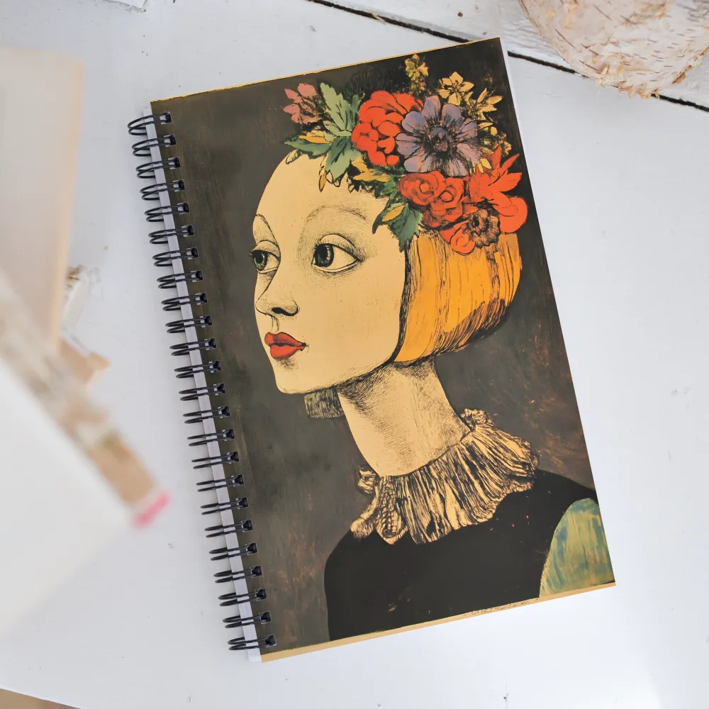 Whimsical Floral Crown | Spiral Notebook