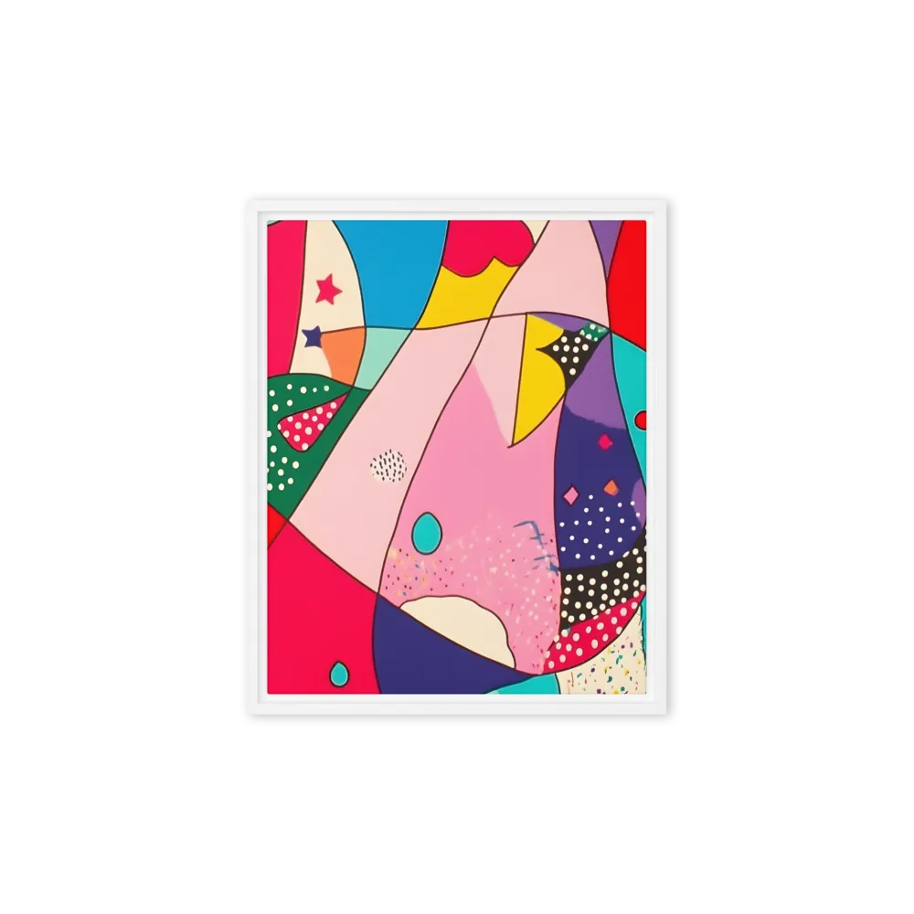 Playful Geometry in Color | Canvas with White Frame | 8″×10″