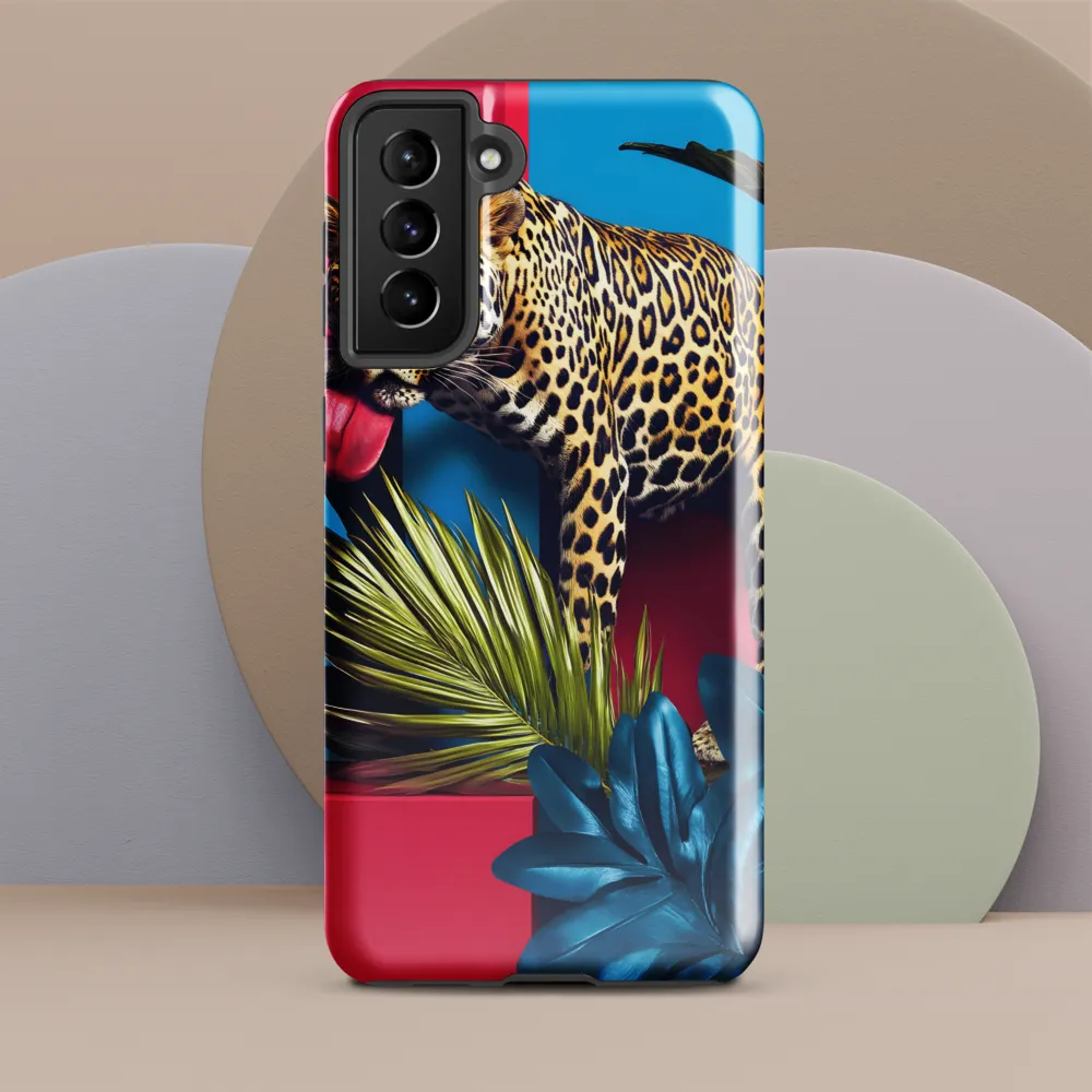 Playful Leopard in Vibrant Paradise