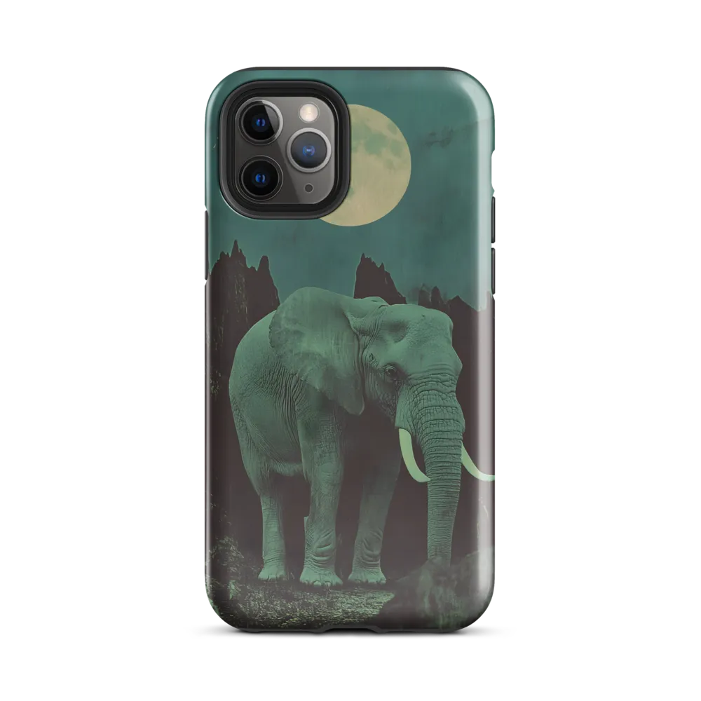Ethereal Presence: Elephant Under a Full Moon