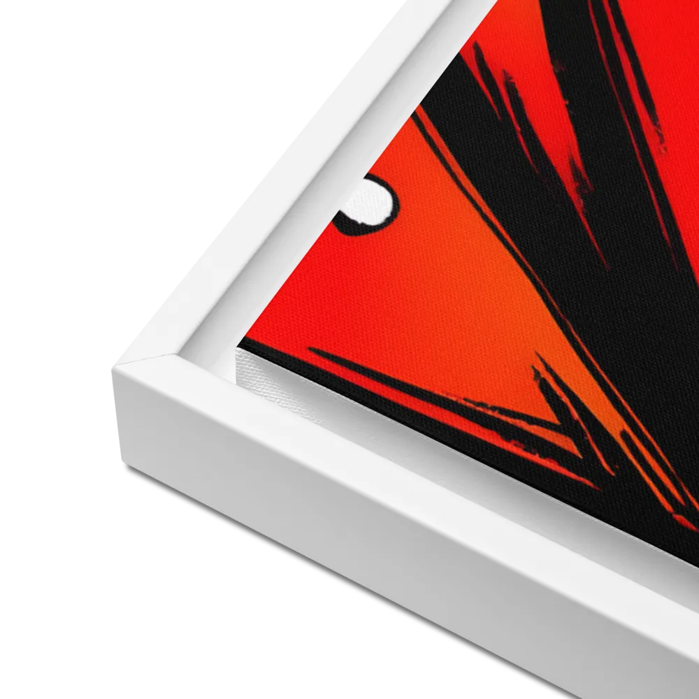Dynamic Geometry of Red and Orange | Canvas with White Frame | 24″×36″