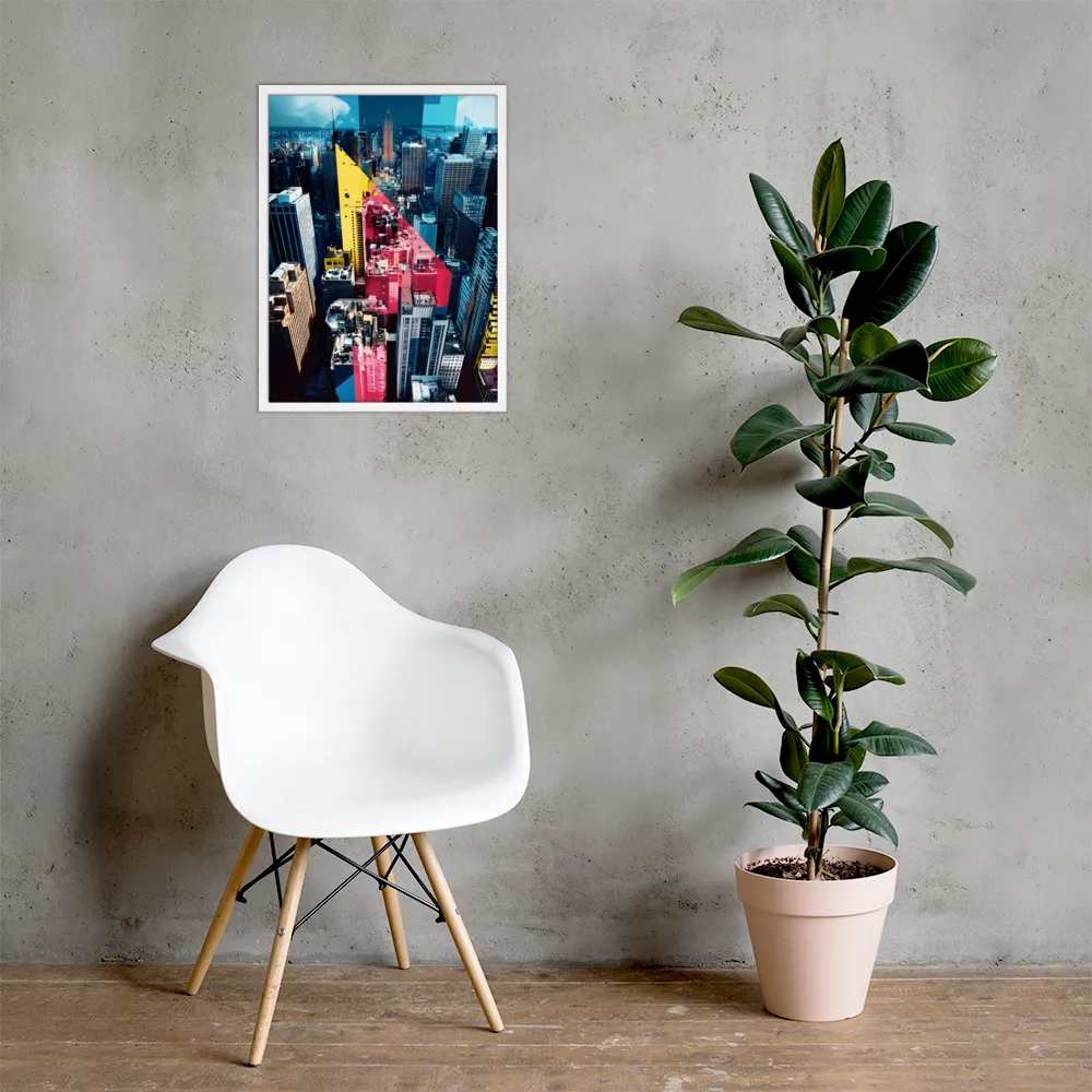 Dynamic Urban Symphony | Poster with White Frame | 18″×24″