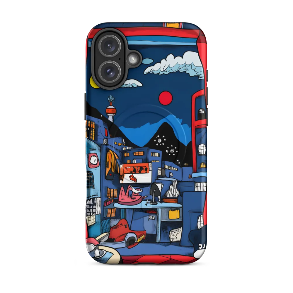 Whimsical Cityscape at Night