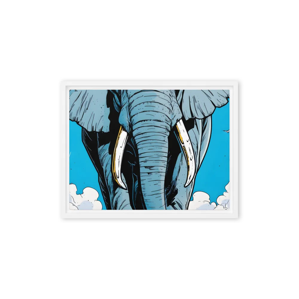 Majestic Presence: The Elephant | Canvas with White Frame | 12″×16″