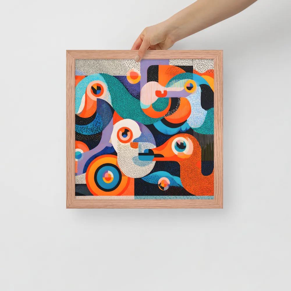 Chromatic Flight 
 Poster with Red oak Frame | 14″x 14″