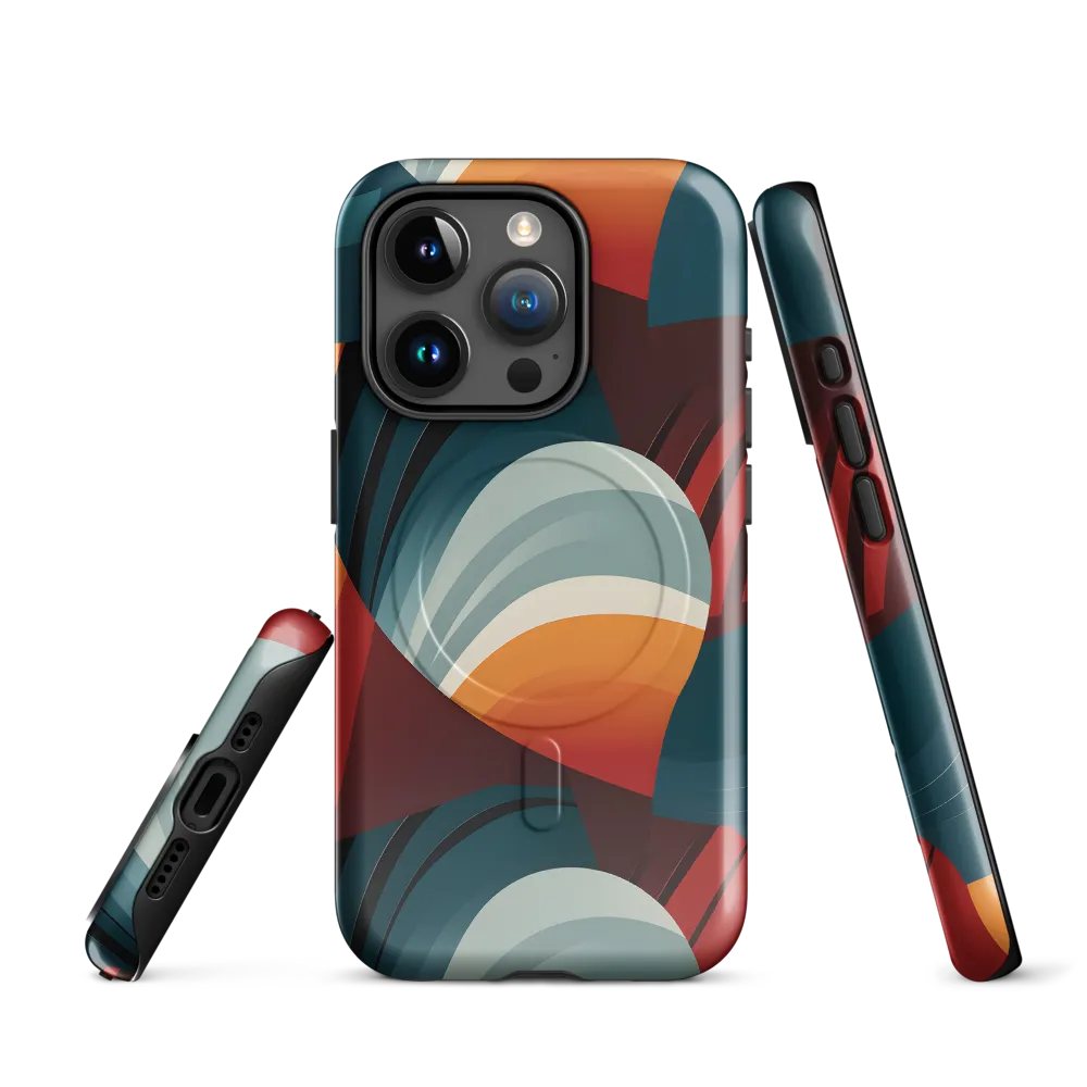 Dynamic Abstractions: A Dance of Forms and Colors | Phone Case |  15 Pro | MagSafe® Tough Case | Glossy
