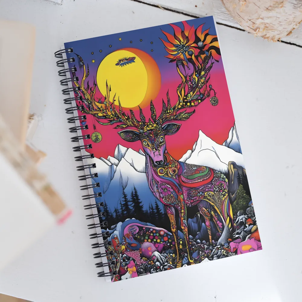 Mystical Majesty of the Psychedelic Deer | Spiral Notebook