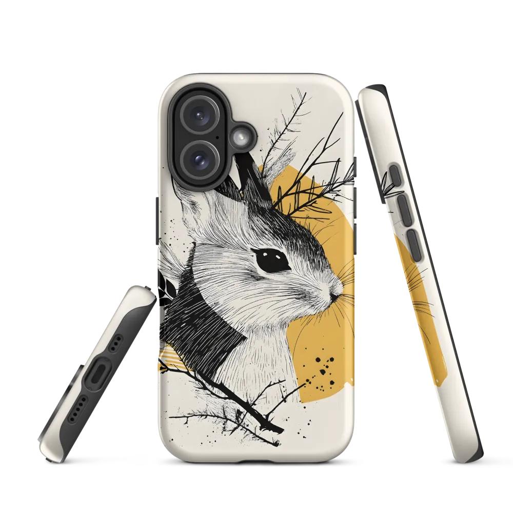 Ethereal Rabbit: A Study in Line Art | Phone Case