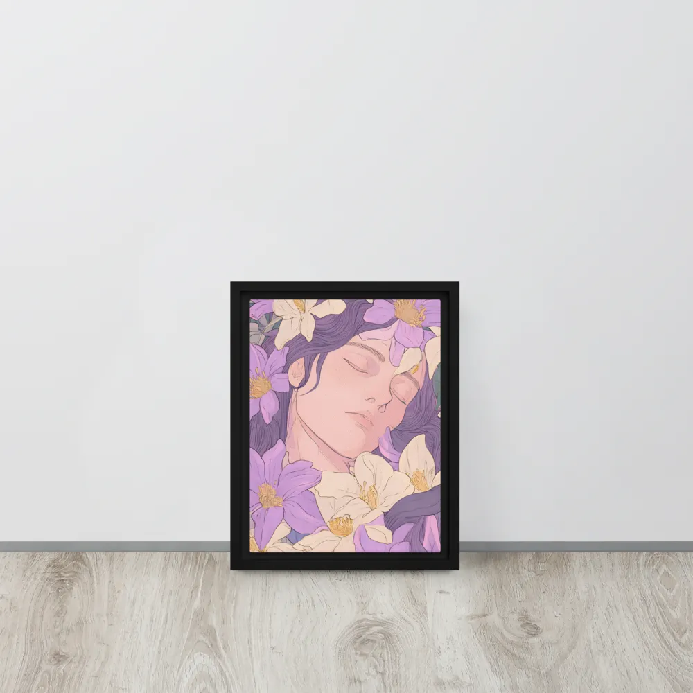 Harmony in Bloom | Canvas with White Frame | 9″×12″