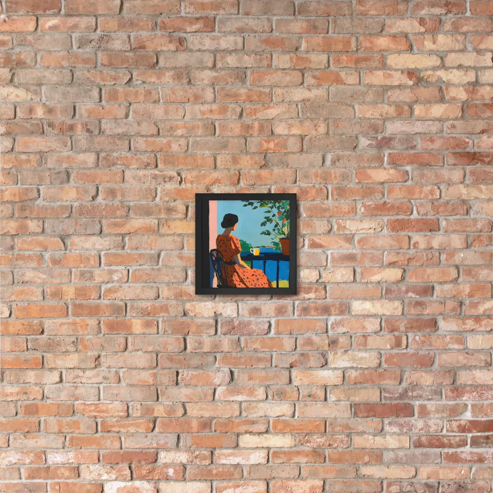 Balcony Reverie 
 Poster with Black Frame | 10″x 10″