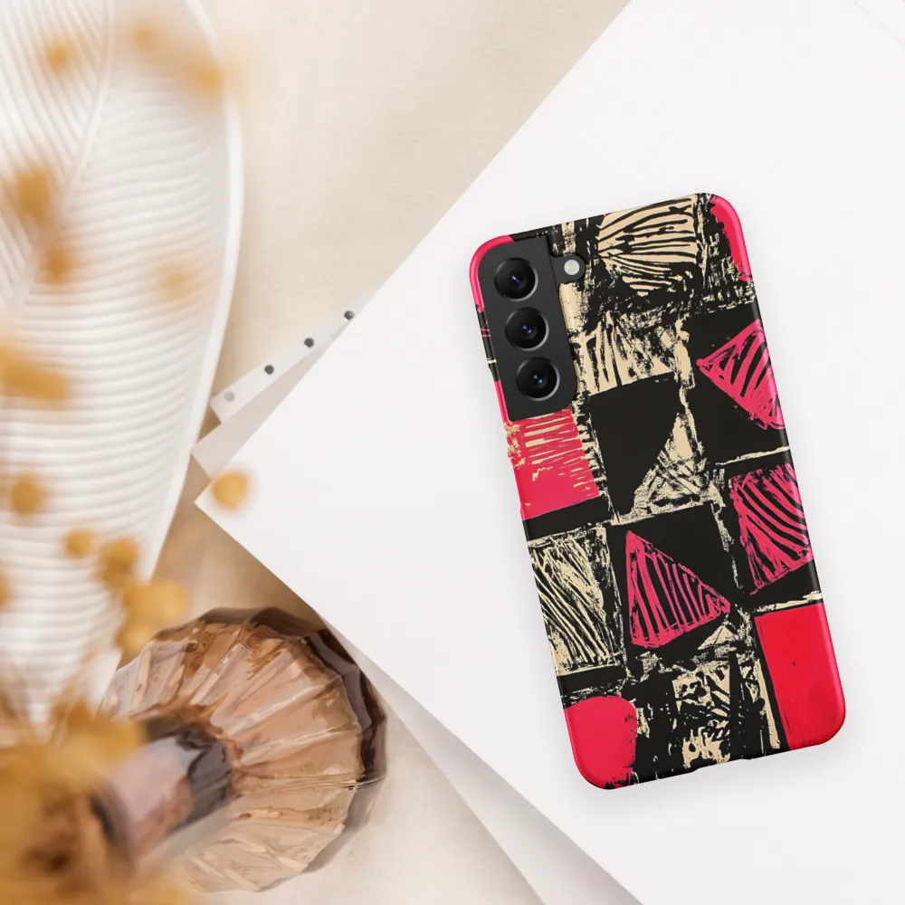 Geometric Symphony in Pink and Black