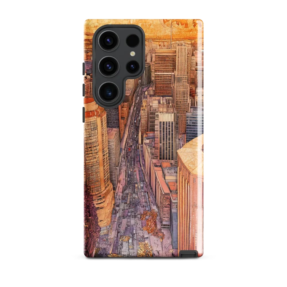 Mosaic Cityscape at Dusk
