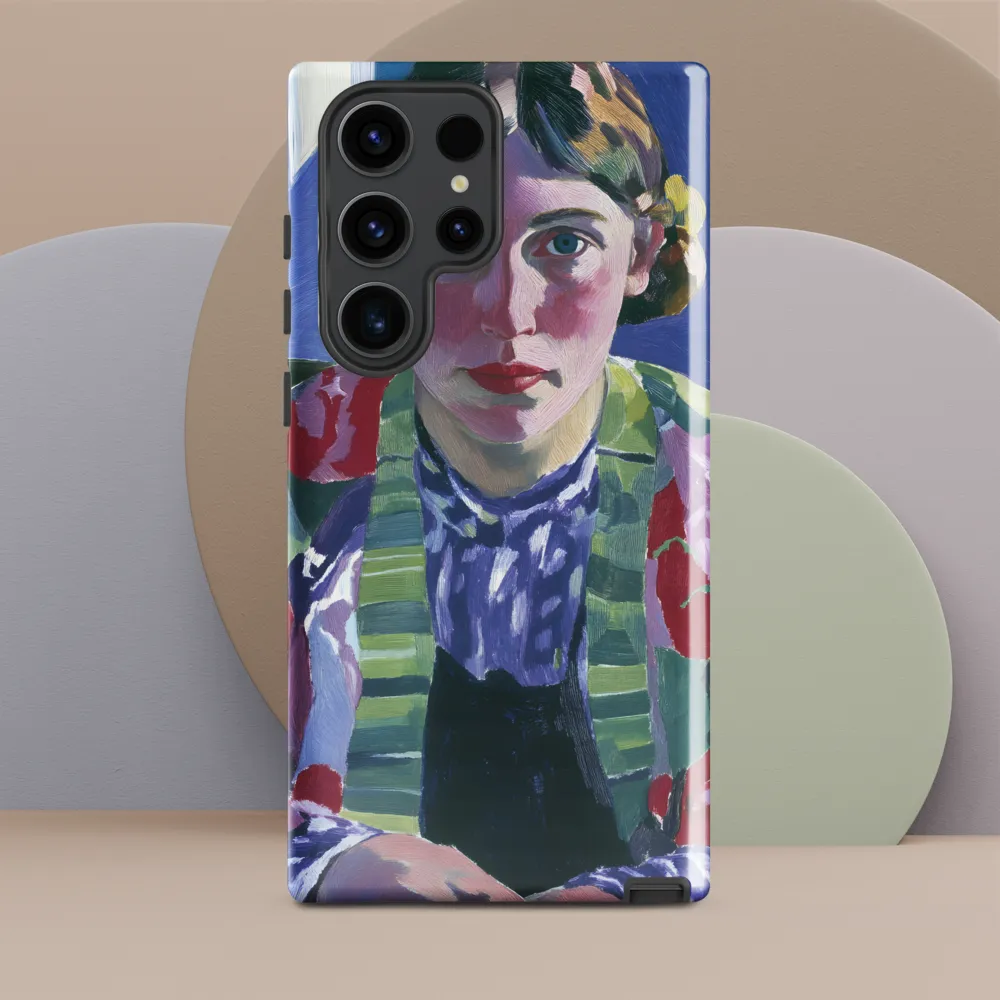 Vibrant Gaze: A Modernist Portrait