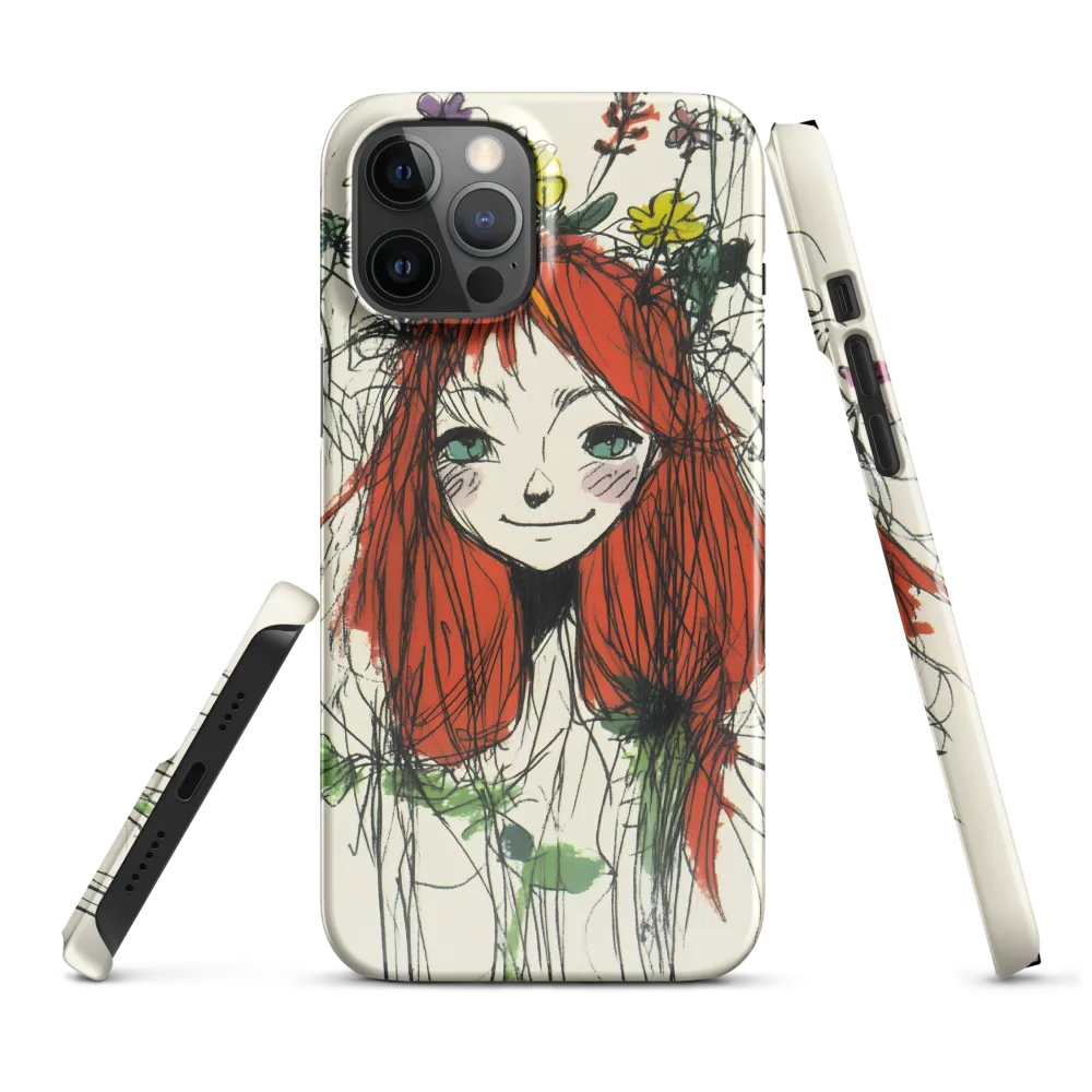 Whimsical Floral Portrait | Phone Case |  12 Pro Max | Snap Case | Glossy