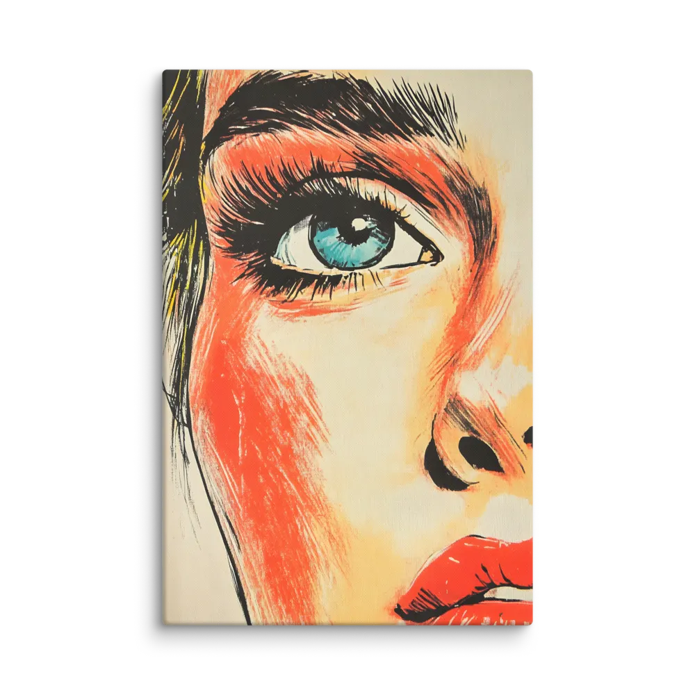 Intense Gaze: A Pop Art Portrait | Canvas | 32″×48″