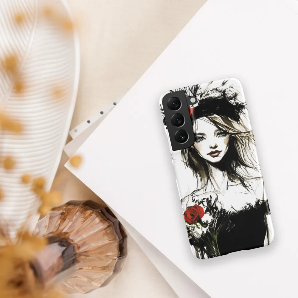 Elegance in Black and Red | Phone Case |  S22 | Snap Case | Matte