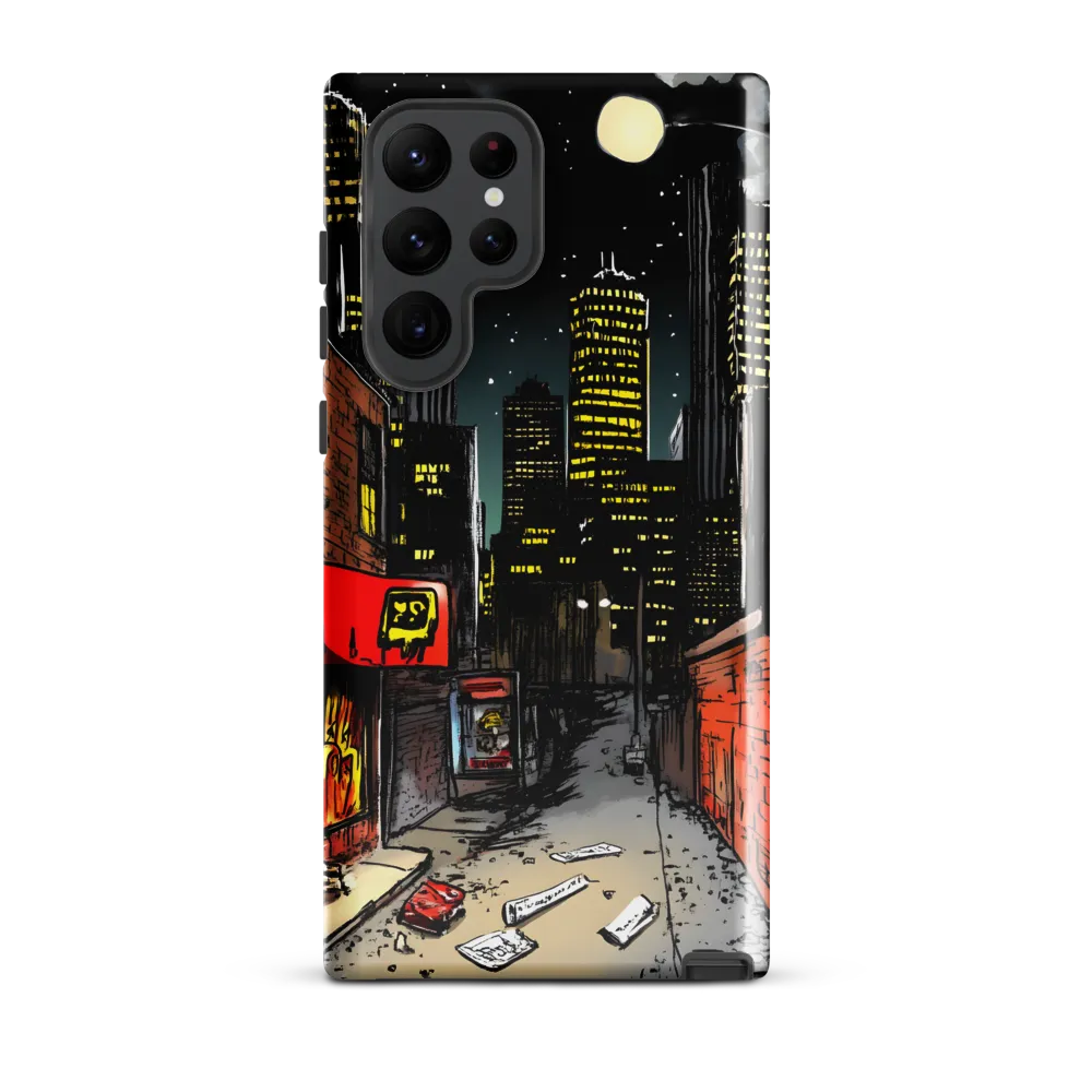 Nocturnal Cityscape: The Hidden Alley | Phone Case |  S22 Ultra | Tough Case | Glossy