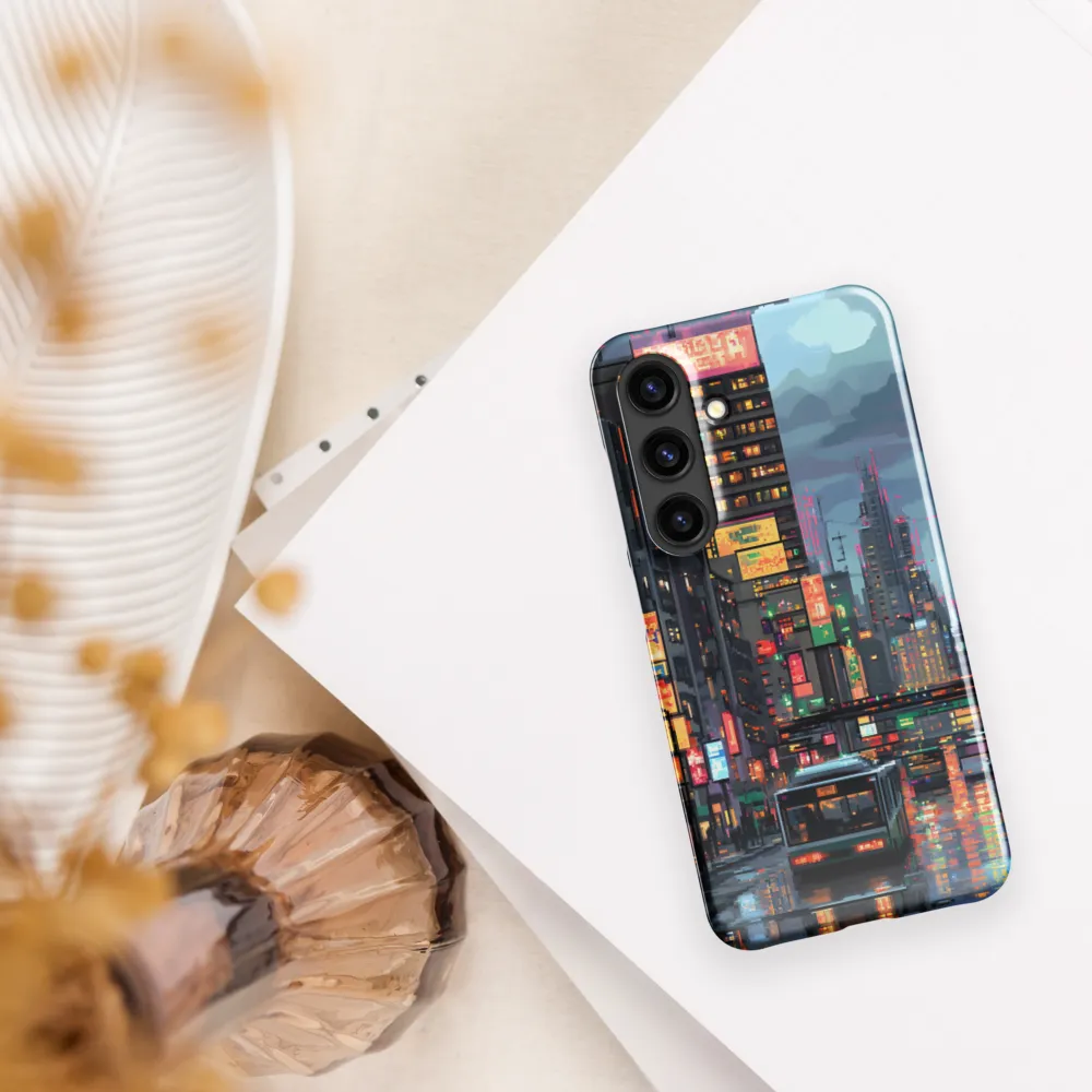 Neon Dreams: A Pixelated Urban Night