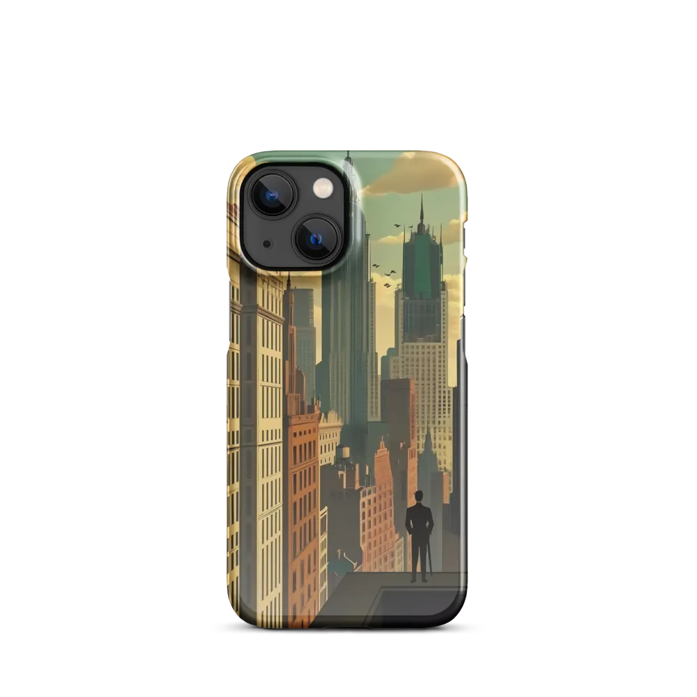Urban Dreams: A Silhouette in Art Deco Cityscape