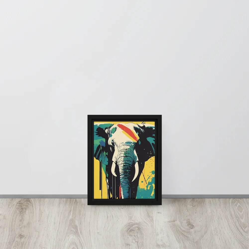 Elegance of the Wild: A Colorful Harmony | Canvas with Black Frame | 8″×10″