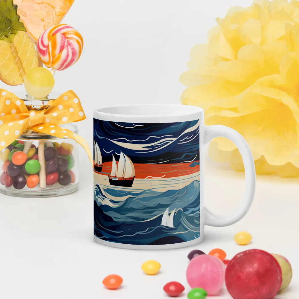 Ocean Whispers: A Voyage at Dusk | Mugs | Multiple Sizes & Colors