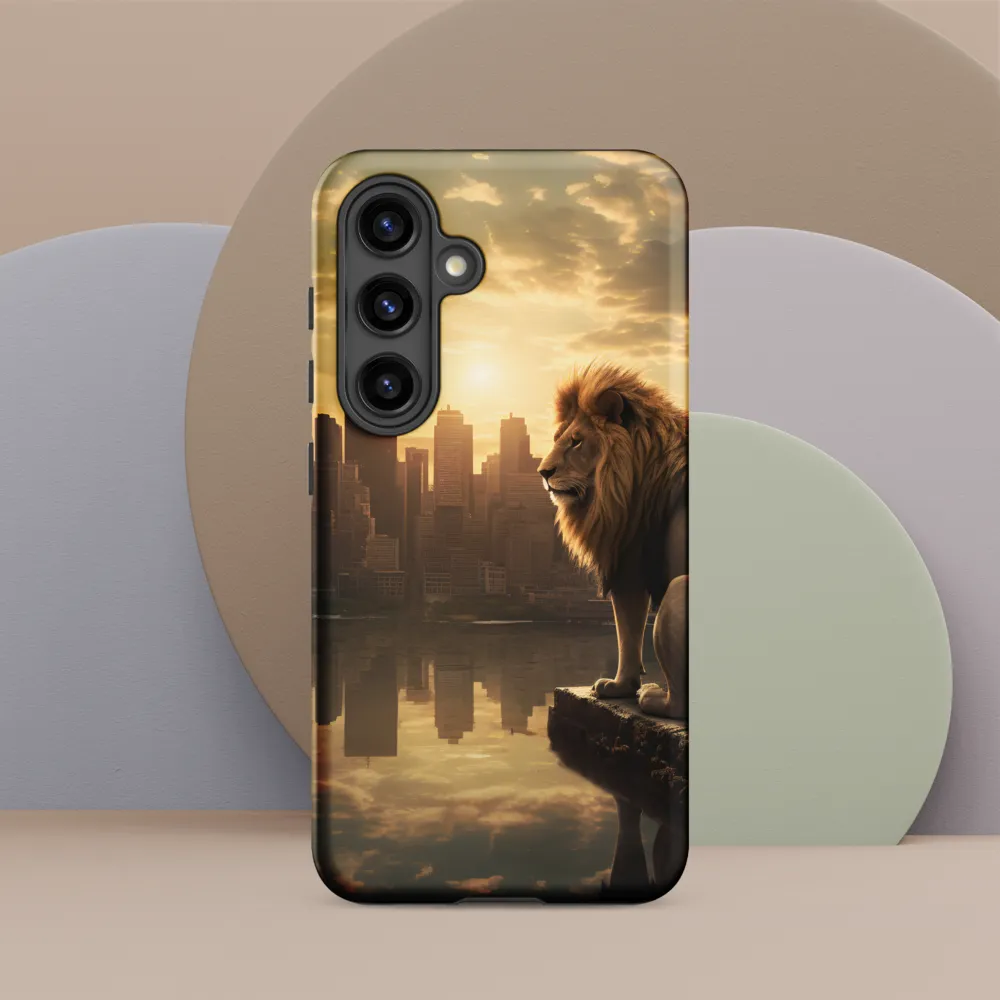 The Lion's Gaze Over the Urban Symphony
