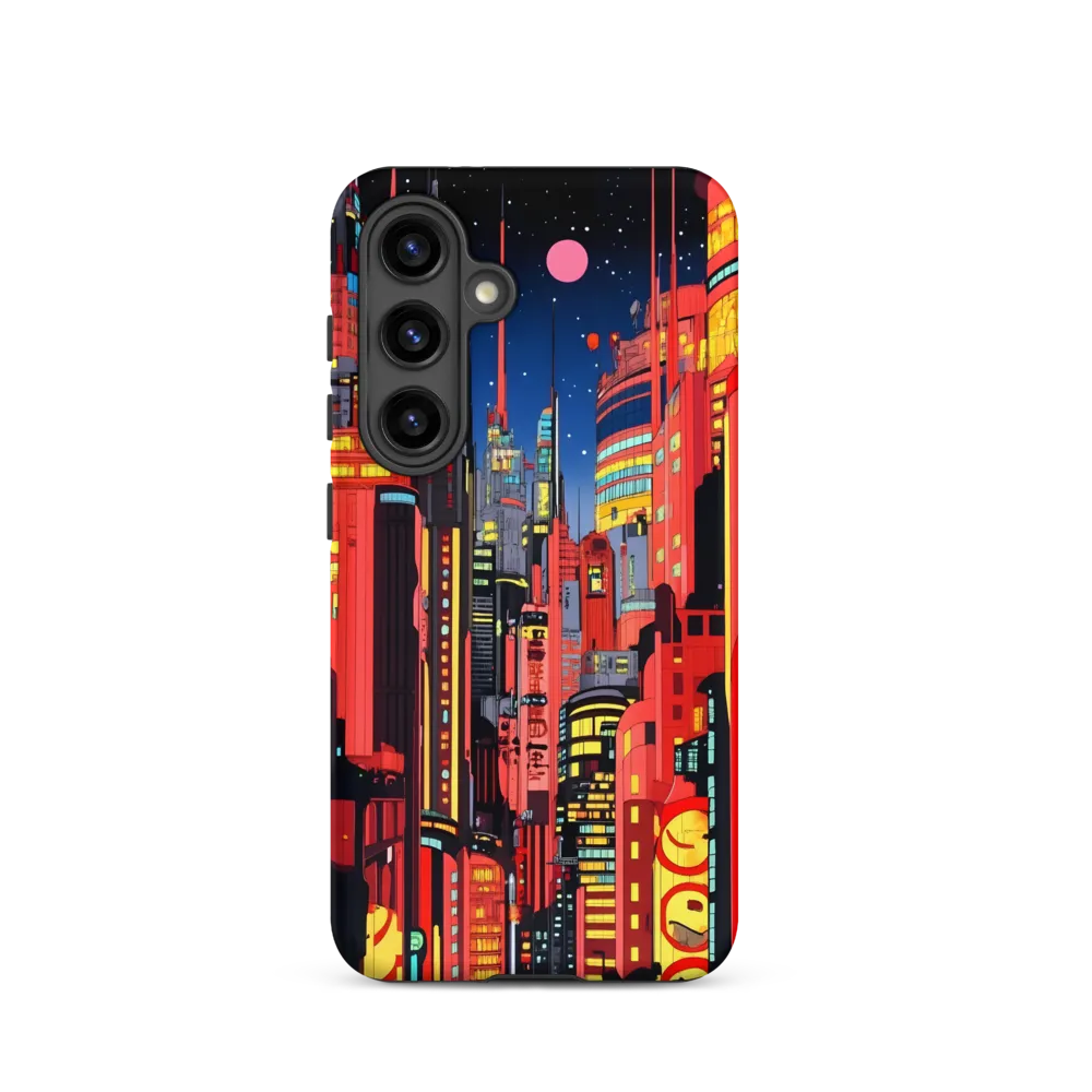 Neon Dreams: A Cyberpunk Cityscape | Phone Case |  S24 | Tough Case | Matte