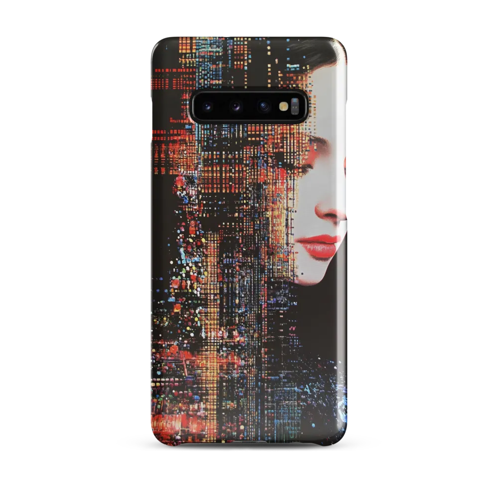 Pixelated Dreams: A Melding of Technology and Emotion | Phone Case |  S10 Plus | Snap Case | Glossy